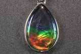 Stunning, Top-Quality Ammolite Pear Pendant - Sterling Silver #271773-1